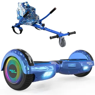 MEGA MOTION 6.5 Zoll Hoverboards mit Sitz für Kinder, Geschenk für Kinder, mit Bluetooth-Lautsprecher-leistungsstarkem Motor, mit LED-Leuchten