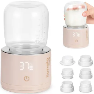 Lionelo Thermup Swift - Mobiler Flaschenwärmer für Babys unterwegs, kabellos 5000 mAh Akku, 90 ml in 3 Min auf 37°C, USB-C, Touch-Display, 4 Stufen 37–50°C, Warmhalten bis 6 h, BPA-frei