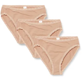 SLOGGI Taillenslip »24/7 Cotton Lace Tai C3P«, (3er Pack), feines Spitzenbündchen, flache Nähte sloggi beige