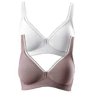 PETITE FLEUR T-Shirt-BH Damen mocha-mousse+weiß Gr.90D