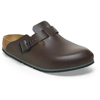 Birkenstock Damen Herren Boston Pro Hausschuhe Leder Pantoletten - Anatomischer Clog Zertifiziert EN ISO 20347:2043, Berufsschuhe für Medizin & Gastronomie braun 41 EU
