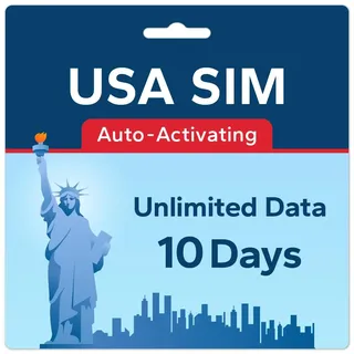 TSIM USA SIM-Karte 10 Tage | Unbegrenzte Daten | Hohe Abdeckung Multi-Operator-5G-Netzwerk | Automatische Aktivierung | Nachfüllbarer Plan | Hotspot erlaubt | Nur Daten