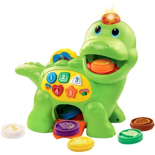 Vtech Baby Fütter Mich Dino – Sprechender Dinosaurier zum Füttern und Lernen, mit Liedern, Tasten und Quiz-Spiel – Für Kinder von 12-36 Monaten