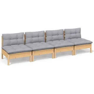 vidaXL Loungesofa 4-Sitzer grau