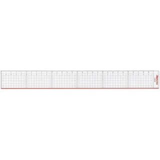 ARISTO AR15430 Schneidelineal aus Acrylglas, 30 cm, transparent | Glasklares Plexiglas-Lineal mit roter Schneidekante, Symmetriemaßstab und 5-mm-Gitternetz – ideal für Hobby, Beruf und Schule