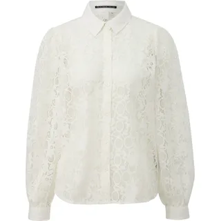 Spitzenbluse mit Knopfleiste - creme - 44