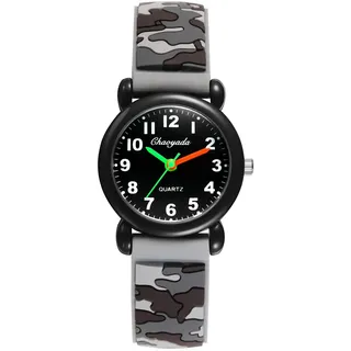 Lancardo Armbanduhren Herren Jugendliche Sportsuhren: Süße Analog Quarzuhr Teenager Uhr mit Arabische Ziffern Tarnfarbige Silikonarmband Uhren Studentenuhren Geschenke für Jungen gau