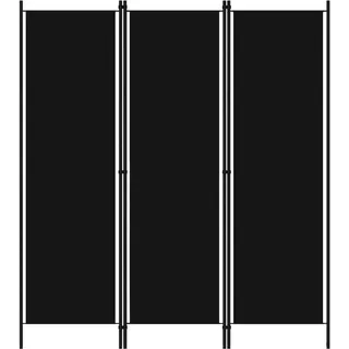 vidaXL 3-tlg. Raumteiler Schwarz 150x180 cm