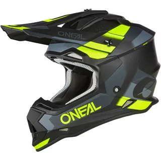 O'Neal Oneal 2SRS Spyde V.23 Crosshelm - Matt Schwarz/Grau/Neon-Gelb - S