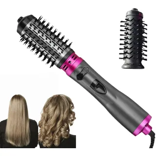 mangolo Drehender AirStyler Profi,2-in-1 Rotierende Warmluftbürste mit 2 Bürstenköpfen,Trocknen, Stylen & Volumisieren in einem Schritt, 3 Temperatureinstellungen,