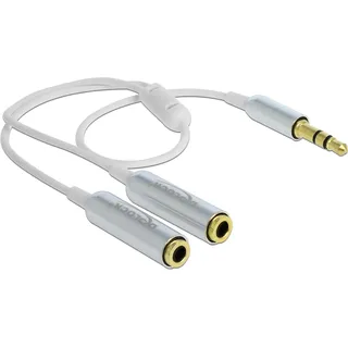 DeLock Audiokabel Mini-Phone Stereo 3,5mm (M) - Mini-Phone Stereo 3,5mm (W) 0,25m weiß