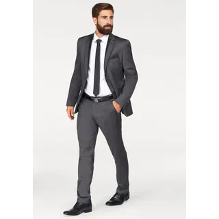 Bruno Banani Krawatte BRUNO BANANI, Herren, schwarz, Satin, Kunstfaser, leicht glänzend, unifarben, Krawatten, inklusive Einstecktuch