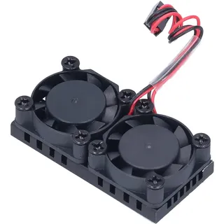 Entatial Kühler für Raspberry Pi, Low Noise Dual Fan Kühlkörper Kühler ABS für 3B 3B+ 4 4B