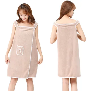 LaresDay Damen Bademantel mit Taschen - Saugfähiger Frottee-Bademantel für Sauna, Dusche & Strand | Ideal für Zuhause, Schwimmbad (DE/NL/SE/PL, Alphanumerisch, S, XL, Regular, Regular, Kaki) - S-XL