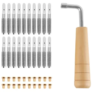 Laroal 20 Stück Stimmstifte und 20 Stück Nieten mit L-förmigem Stimmschlüssel für Harfe, kleine Harfe, Musik, Saiteninstrument, Harfeninstrument, Zubehör, Harfenset