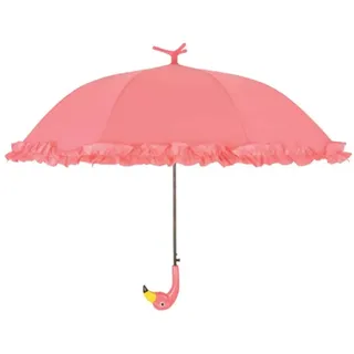 Esschert Design Regenschirm Flamingo mit Rüschen lachsrosa Ø 98 cm
