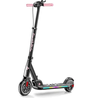 FanttikRide T9 Apex Elektroroller für Kinder, 1,3–1,7 m, 200 W Motor, LED Farblicht, Bluetooth-Musik, 12/16 km/h Digitalanzeige, höhenverstellbar, faltbar, bis zu 40 Minuten, Rosa (Ohne ABE)