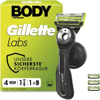 Gillette Labs Body + Intimate Rasierer + 4 Rasierklingen