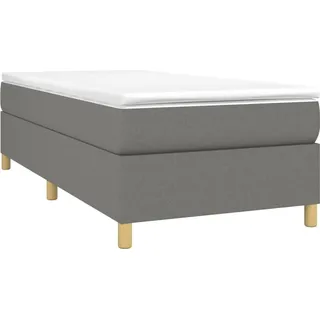 vidaXL Boxspringbett 100 x 200 cm dunkelgrau/natur