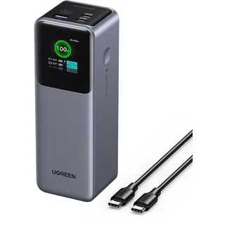 UGREEN Nexode Power Bank 25000mAh 200W Powerbank mit 3 Ports, externer Akku mit digitalem Display, USB C PD 3.1, kompatibel mit iPhone 17/16/15/14 Pro Max, Galaxy S24 Ultra, MacBook Pro, Dell, mehr