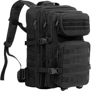 Procase 40L Militär Taktische Rucksack, Große Kapazität 3 Tage Armee Assault Pack Bag Go Bag Rucksack für Wandern Jagd, Trekking und Camping und andere Outdoor Aktivitäten –Schwarz