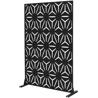 ML-Design Metall-Sichtschutz Torino 120x180 cm, aus Stahl, Raumteiler mit 3 Paneele, Trennwand erweiterbar mit Ständer, Paravent Deko Sichtschutzwand wetterfest für Garten Balkon Terrasse