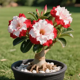 Wüstenrose/Adenium obesum/Sukkulent Wüstenrose/Zimmer Wüstenrose-Mehrjährig winterhart,Herbstpflanzung für Frühlingsschönheit-1 Rhizome-E