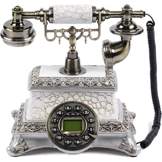 Retro Telefon, Vintage Antik Tischtelefon Wählscheibentelefon mit Wählscheibe Retro Nostalgie Telefon Schnurgebunden Festnetztelefon Dekoration Heimbürotelefon Haustelefon
