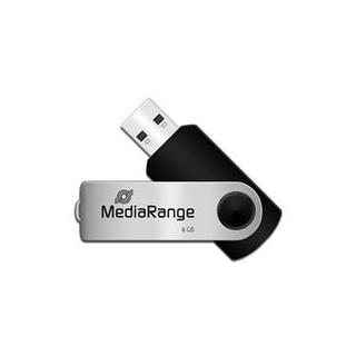 Flexi-Drive 8 GB, USB-Stick - schwarz/silber, USB-A 2.0, Ohne Logo