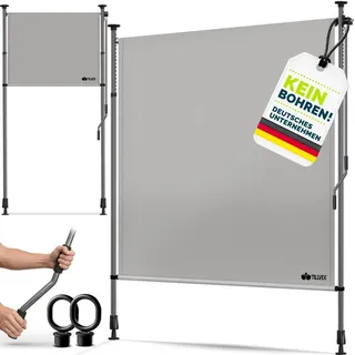 tillvex Klemmmarkise 150 x 310 cm Grau Aluminium