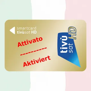 TiVuSat HD Gold Smartkarte (Karte aktiviert) - Italienische HD / 4K Sender - Gold