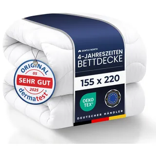 Gentle North Bettdecke 155x220 als Schlafdecke - 4-Jahreszeiten Bettdecke für Allergiker geeignet - Weiche Steppdecke - Besonders Flauschig & waschbar bei 60°