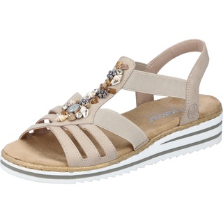 Rieker Damen V0649 Sandale, beige, 39