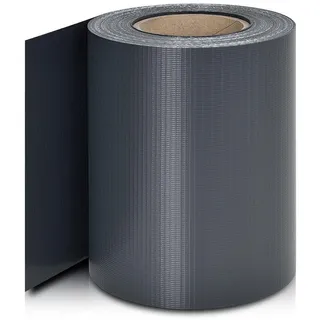 Juskys PVC Sichtschutzstreifen 0,19 x 35 m anthrazit inkl. Befestigungsklemmen 30 St.