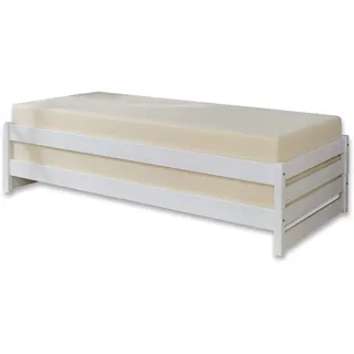 Gästebett Stapelliege Doppelbett Massivholz Kiefer Weiß 90 x 200 cm