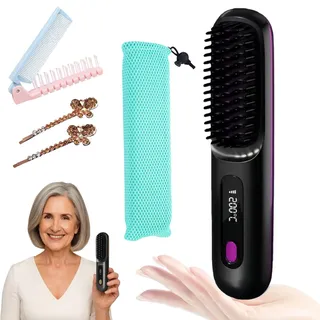 Clinora Stylingbürste, Clinora Styling Bürste Für Kurzes Haar, Die Erste Intelligente Syling-Bürste Für Kurzes Haar Für Schnelles, Präzises Styling Ohne Ziehen, Verrenkungen Oder Frust(Schwarz)