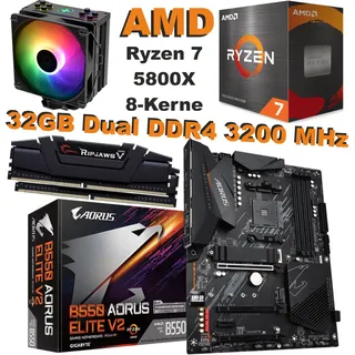 AMD Ryzen 7 5800X Bundle Gigabyte B550 Aorus Elite AX V2 32GB DDR4 3200 + Kühler