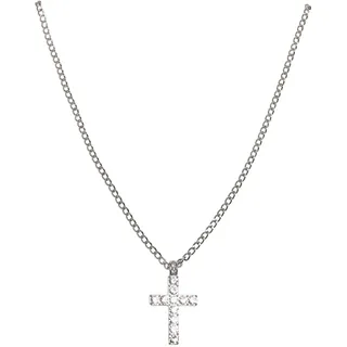 URBAN CLASSICS Diamond Cross Necklace Silber