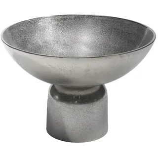 CASANOVA casa NOVA Deko-Schale Ø 33 cm GRAVIUS, Ø 33 cm - Silbergrau - Aluminium - mit Standfuß