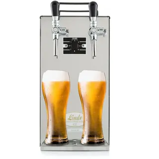 ich-zapfe Kontakt 40/K Zapfanlage, Bierzapfanlage 2-leitig Trockenkühlgerät aus Edelstahl, 50 Liter/h, mit Membranpumpe, Green Line