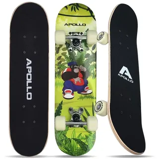 Apollo Skateboard Kinderskateboard 24" Kinder, Longboard, ABEC 3 und Aluminium Achsen grün