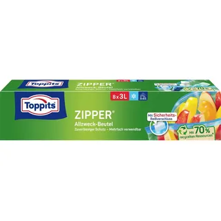 Toppits ZIPPER Allzweckbeutel 8x3L