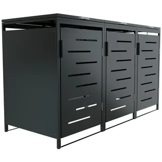 Juskys Mülltonnenbox Arel 3er 197 x 116 x 80 cm Anthrazit
