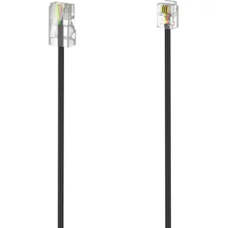 Hama DSL-Anschlusskabel Modular-Stecker 8p4c/Modular-Stecker 6p4c 3 m Schwarz