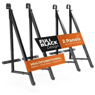 solarway Balkonkraftwerk-Halterung für Solarmodule 2 Stück Neigungswinkel 10° - 35° schwarz