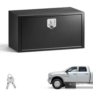 Vevor Lkw Unterbaubox 914 x 457 x 457 mm Unterflur Staukasten Kaltgewalzter Stahl Wasserdichter Werkzeugkasten mit T-Griff Schloss für Lkw Anhänger Transporter Werkzeugkiste Unterflurkasten Schwarz