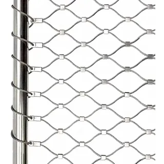 RAUMPA Hasendraht Stahlseil Zaun Netz Edelstahl Metall Maschen 10cm Gartenzaun Weidezaun Wildzaun Hühnerzaun Hundezaun Schafzaun Teichzaun Für Garten Balkon Weide Schaf Hühner