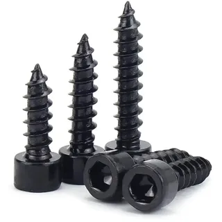 Metallschrauben 10/20/50 Stück M2 M3 M3,5 M4 M5 M6 schwarze zylindrische runde Tasse Käsekopf Sechskant Innensechskant selbstschneidende Schraube Modell Holzschraube(Black Zinc,M3.5 x 25 (20pcs))