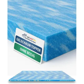 AM Qualitätsmatratzen Gelschaum Topper 140 x 200 cm blau