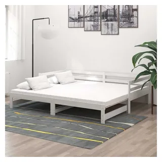 vidaXL Ausziehbares Tagesbett 2x(90x200) cm weiß